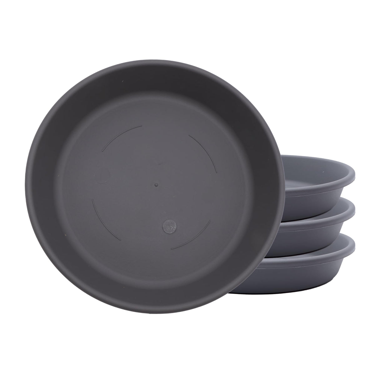 The HC Companies Classic Round Planter Pot, 8 Inch, Warm Gray, 4-Pack