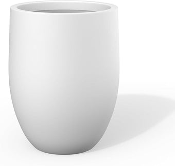 Kante Tall Concrete Planter, 21.7-Inch Height White Large Indoor Outdoor Plant Pot with Drainage Hole for Patio Garden Home, Modern Decor for Flowers and Tree