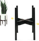 Fox & Fern Adjustable Plant Stand Indoor — 8 to 12 Inch Premium Mid Century Bamboo Plant Stand with Adjustable Width; Plug In Design; Easy to Assemble; Two Heights - For 8, 9, 10, 11 & 12 Inch Pots