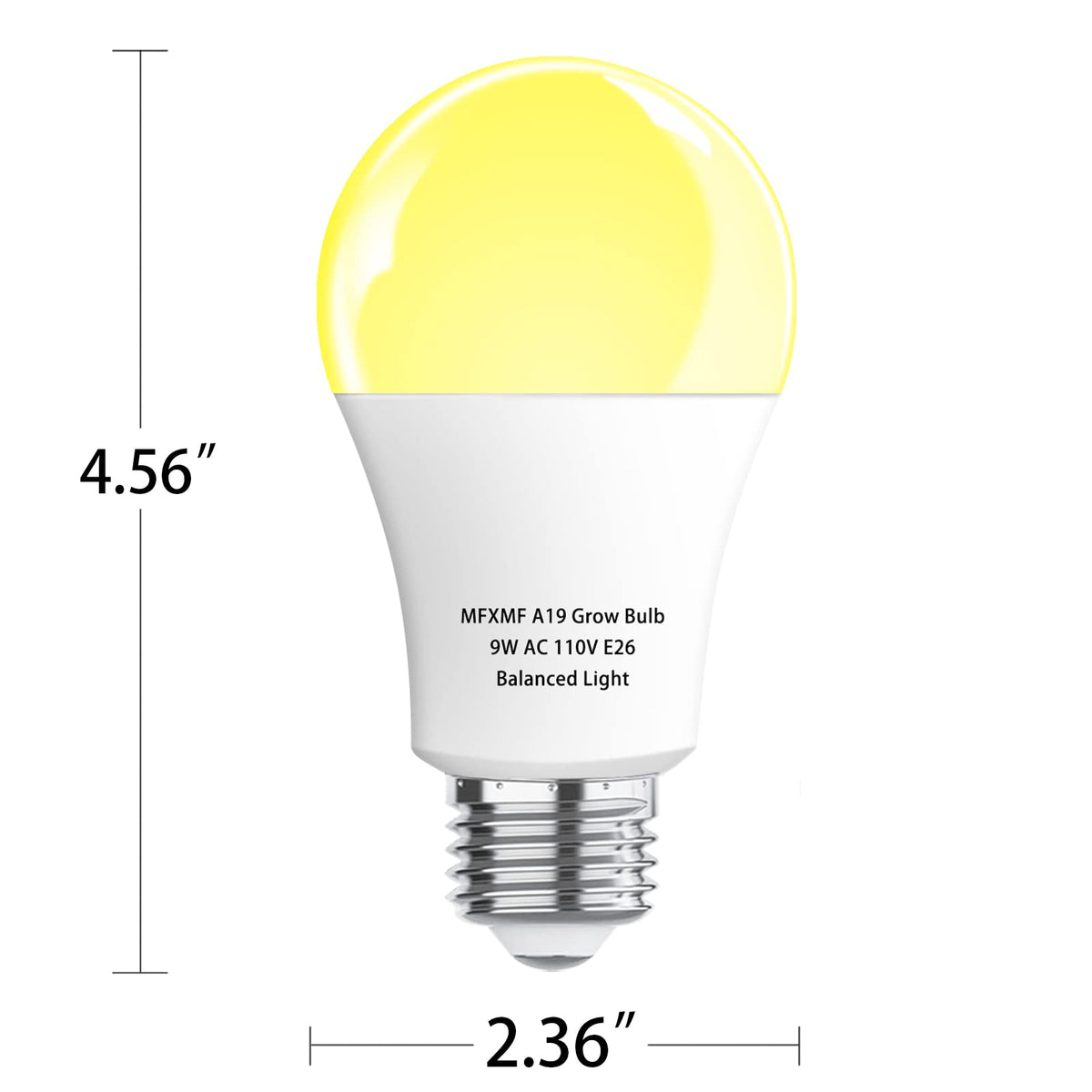6 Pack LED Grow Light Bulbs，Full Spectrum Plant Light Bulb, 9W Replace 100W