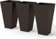 Outsunny Tall Planters for Outdoor Plants Set of 3, 28 in Taper Planters with Drainage Holes, Indoor Grande Plant Pots, Front Porch Decor, Brown