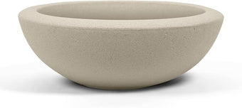 ARBORA 21" Santorini Bowl Polyresin Indoor and Outdoor Planter with Classic Cream Finish - Durable, Weatherproof, Lightweight, Large Plant Pot for Patio, Garden, Deck, Entryway