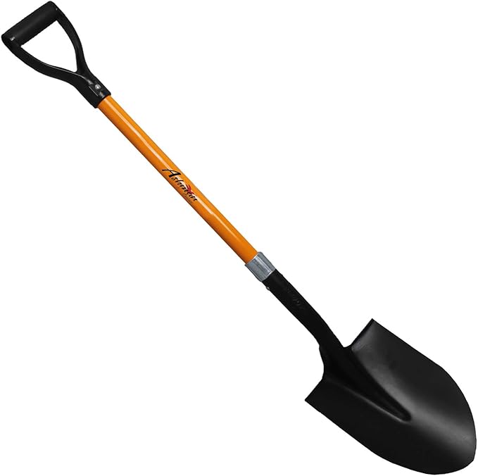 Ashman Heavy-Duty Digging Shovel (1 Pack) 41-Inch with Trenching Blade and Comfortable Handle - Ideal for Garden, Landscaping, Construction, and Masonry - Perfect for Digging Soil, Dirt, and Gravel.