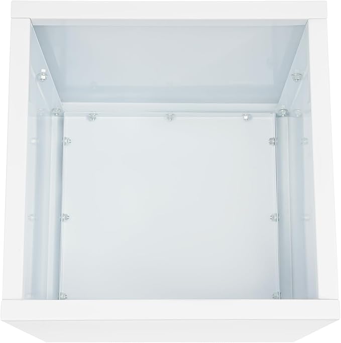 Steel Planter Box Metal Square Indoor Outdoor Planter Box for Outdoor Plants Large Planters Cube Heavy Duty Flower Pot Commercial Residential for Home Garden Deck Porch Patio (White, 17 x 17 x 18 in)