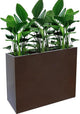 Megawodar Metal Tall Long Planter Box Large Rectangular Planter Flower Pot with Drainage Holes for Indoor Outdoor Deck Porch Garden Home Patio Front Door (Espresso, M)