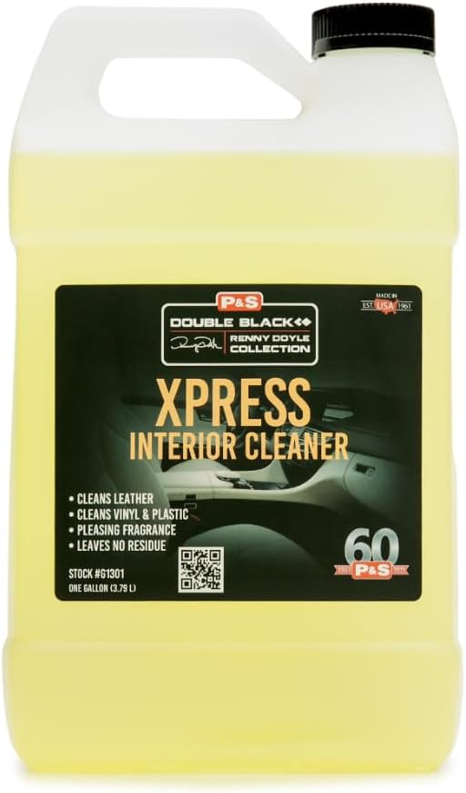 P & S Professional Detail Products Xpress Interior Cleaner – Safe for Leather, Vinyl, Plastic & More, Removes Dirt, Grease & Oil, No Residue, Fresh Scent, No Dilution Needed - 1 Gallon