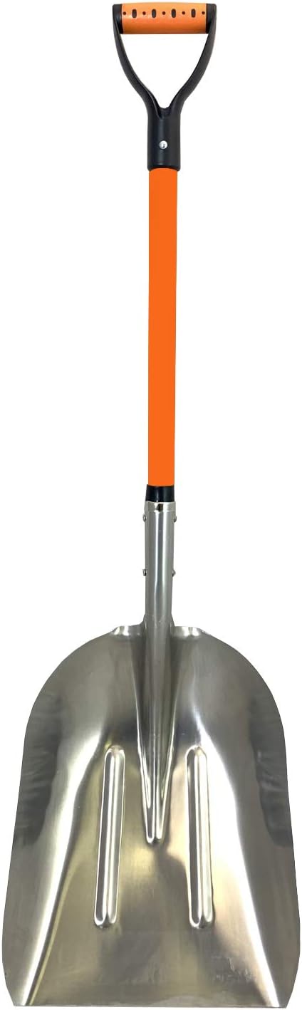 Ashman Aluminium 48 inch Snow Shovel with Large Head and Durable Handle. (Scoop Shovel, 1 Pack).