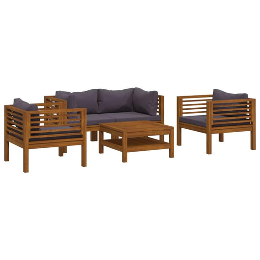 YuuSsea Solid Acacia Wood Outdoor Lounge Set - Patio Furniture, Garden Chairs & Table - Seating for Balcony, Porch - Small Space Conversation Set