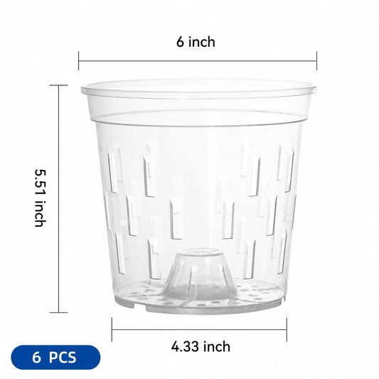 TRUEDAYS Orchid Pot, 6 Pack 6 Inch Plant Pot with Drainage