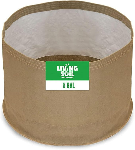 Sustainable Village Blumat Grow Bags - 5 Gallon Fabric Pots (5 Packs) for Plants - Breathable Waterproof Cloth Pots with MoistureLock Technology - Promotes Strong and Healthy Roots
