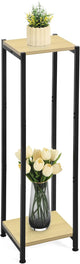 Dipion Extra Tall Plant Stand Indoor,40 Inch Plants Stands,2 Tier Metal Plant Stand with Heavy Duty Wood,Yellow Oak and Black