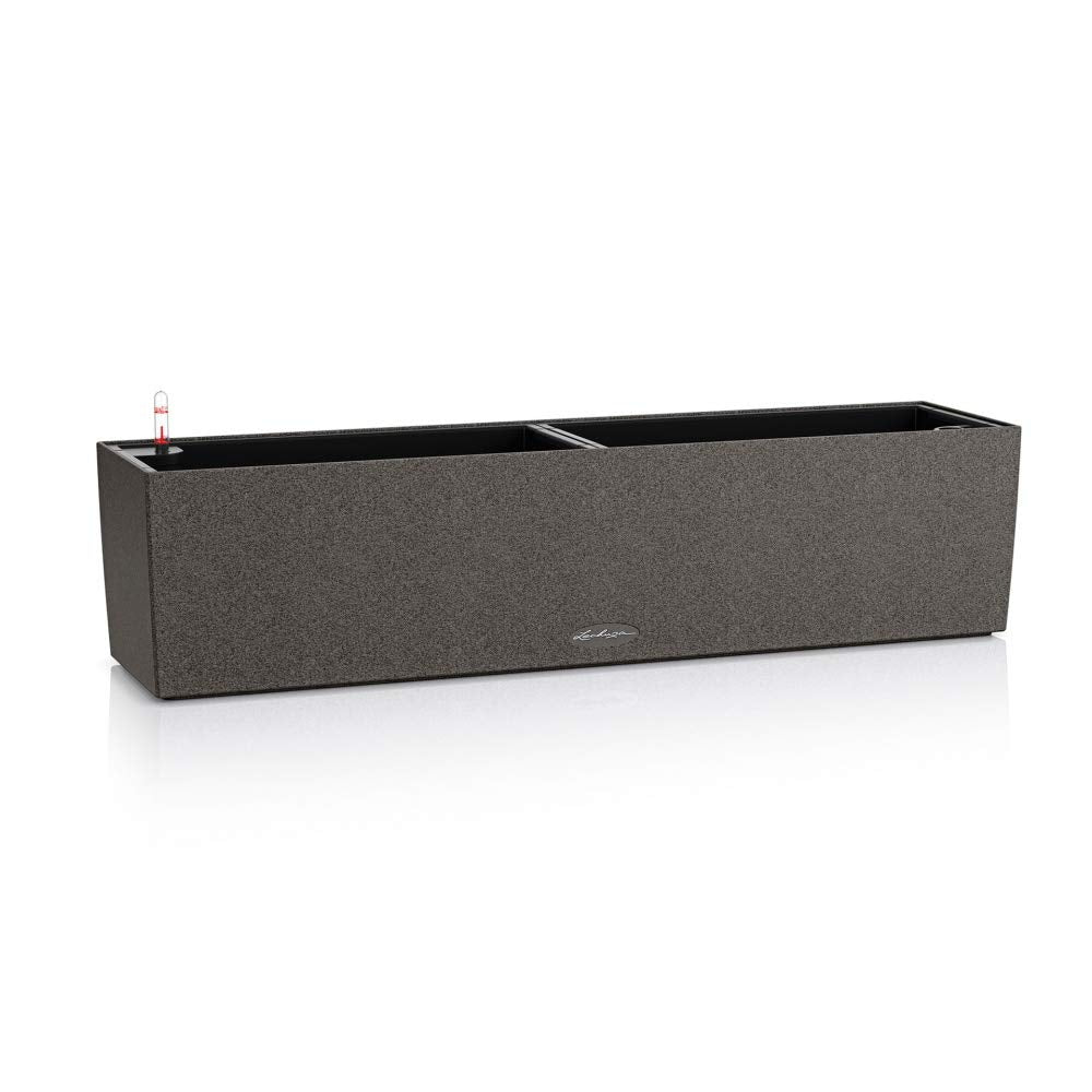 BALCONERA Stone 80 Graphite Black, Self-Watering Window Box (Railing Planter), H7.5 L31.1 W7.5 in