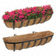 HUNIKC Window Boxes Planters Railing Planter Box with Adjustable Brackets for Porch Fence Patio Balcony Hanging Flower Baskets with Coco Liners for Outdoor Garden Décor (24 Inch / 2 Packs)