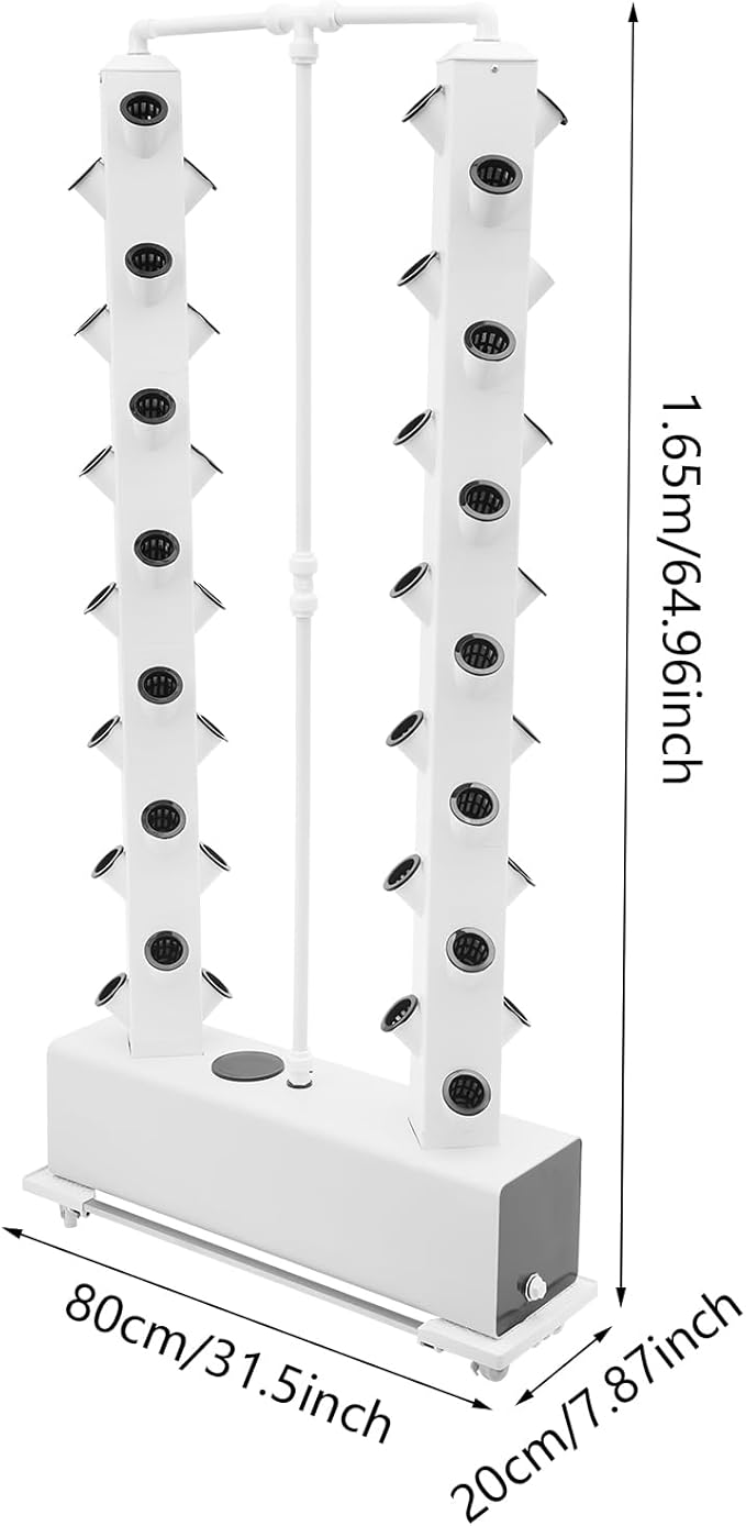 Hydroponics Growing System Kit,56 Pods Vertical Indoor Garden Planter Germination Kit, Indoor Herb Garden with Wheels, Plant Germination Kit for Vegetable Fruit (White 56pods)