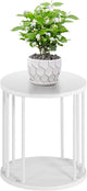 Leinade Plant Stand Indoor,small plant stool,Flower Pot Corner stand holder,Mid Century Heavy Duty Metal Tall Home Decor,Modern Round End Table,Small Rustic Display Stand for Living Room,Bedroom(White,14In)