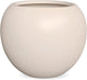 KUTE NEST 16”H x 20”D Globo Fiberstone Round Planter with Drainage Hole, Smooth Finishes, Weather Resistant for Indoor and Outdoor Use, Included 2 Extra Coco Mats (Kilim Beige, 13.5” Pot Opening)