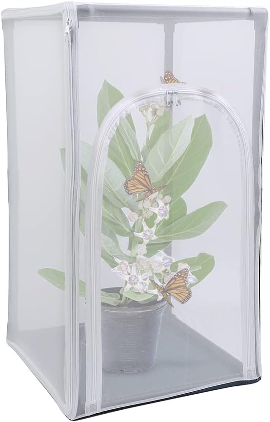 30" Large Monarch Butterfly Habitat Cage, Outdoor Insect Mesh Cage Terrarium (Diameter 19mm Pipe)