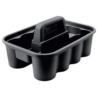 Rubbermaid Commercial Products Deluxe Carry Caddy for Take-Out Coffee/Soft Drinks Postmates/Uber Eats/Food Delivery Cleaning Products Sports/Water Bottles Black
