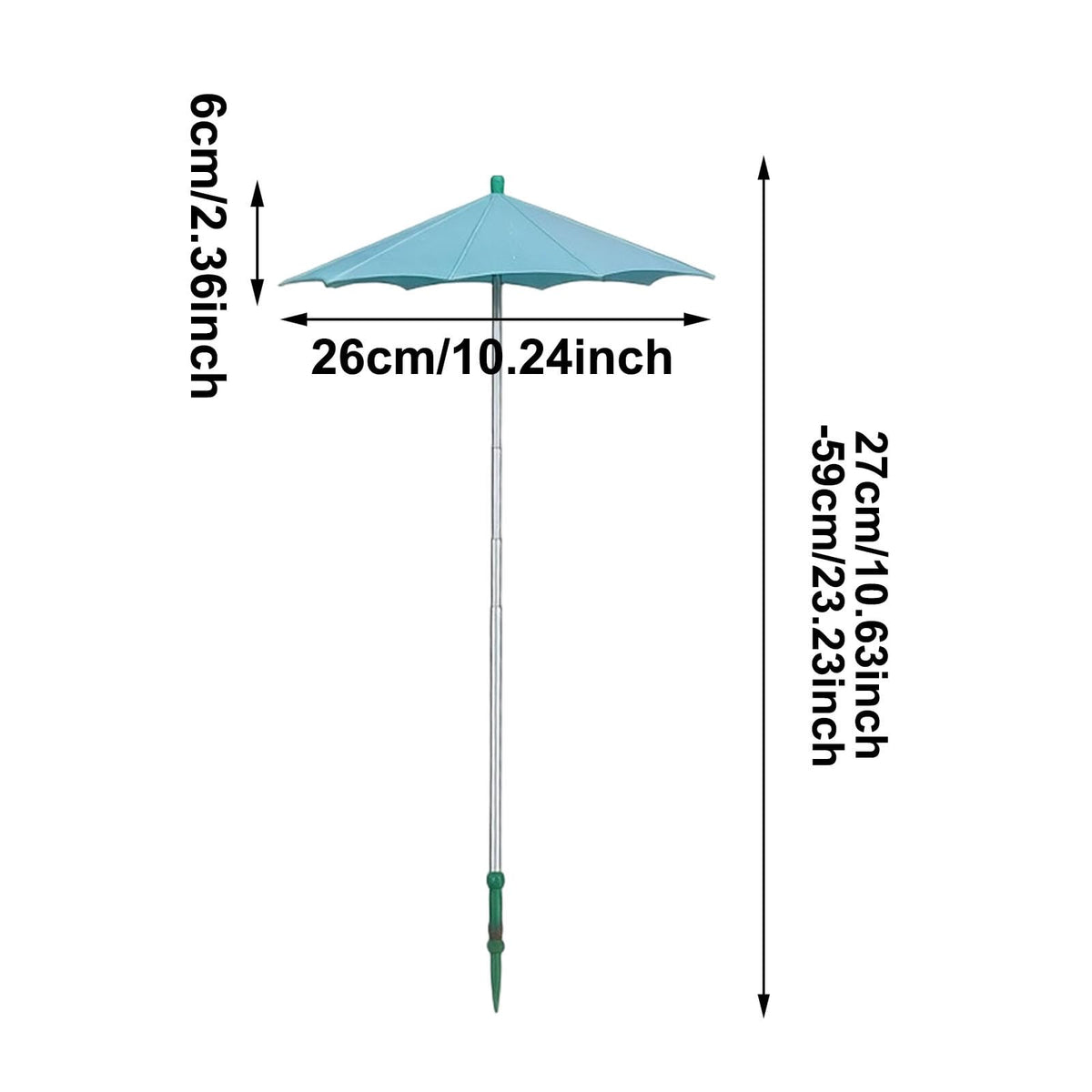 2pcs Mini Umbrella for Potted Plant - 10-23in, Small Plant Umbrellas for Pots, Small Plants Sun Shade Umbrellas for Gardens, Patio & Succulents, Block 70 Sunlight & Stop Leaf Burn Overheating (Green_1)