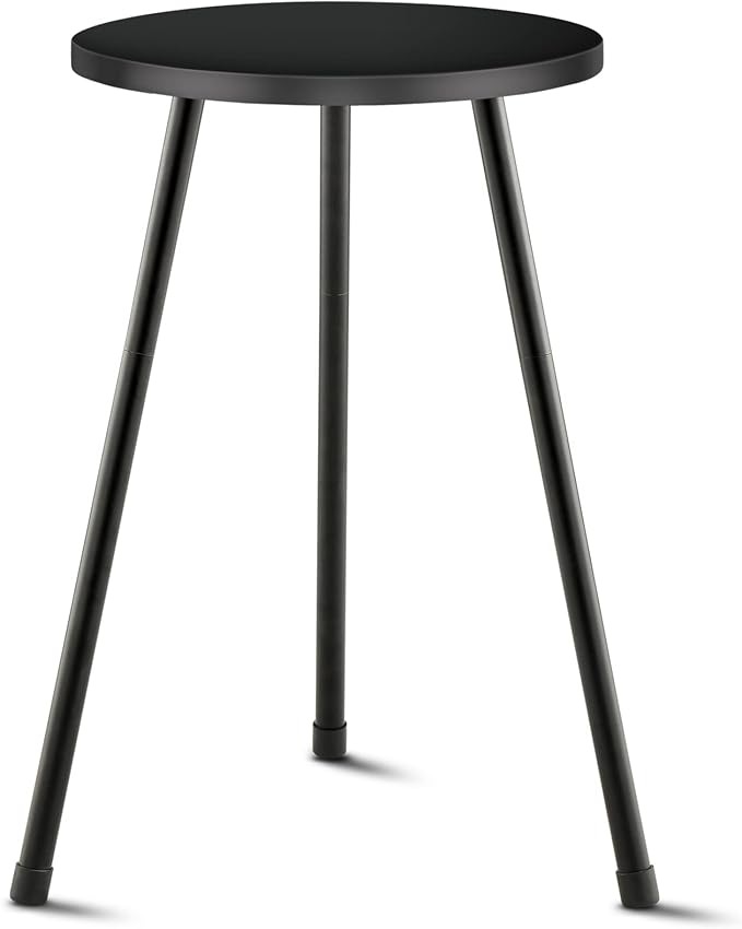 KINNARY Tall Plant Stand, Mid Century Wood Indoor Plant Stand Black Plant Table for Flower Pots, Metal Plant Holder, Modern Home Decor Small Round Side End Table (11.8"x20")