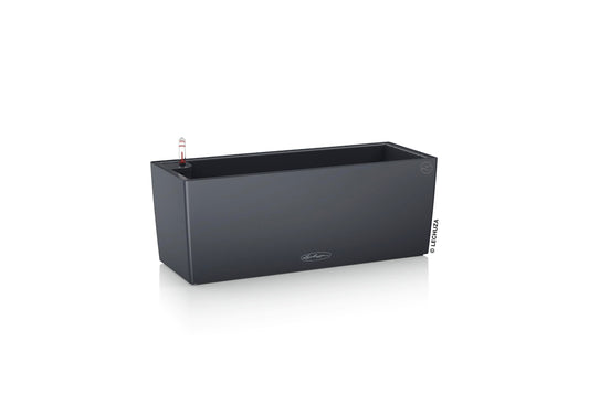 Lechuza BALCONERA Color 50 Slate, Self-Watering Window Box (Railing Planter), H7.5 L19.7 W7.5 in