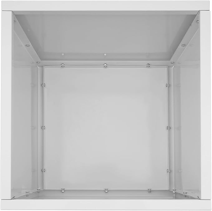 REBaiYU Steel Metal Square Planter Box for Indoor Outdoor, 20/24Inch Modern Flower Pots Tall Cube Planters with Large Opening Design for Plants, Flowers, Garden (White, 20Inch)