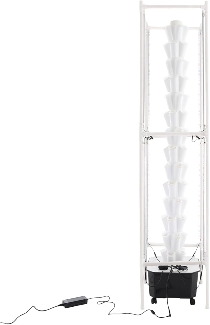 Hydroponic Growing System, 70-Plant Vegetable Planter Tower with Lights and Wheels, Outdoor Indoor Garden Vertical Planter Germination Kit with Water Pump & Intelligent Water Circulation
