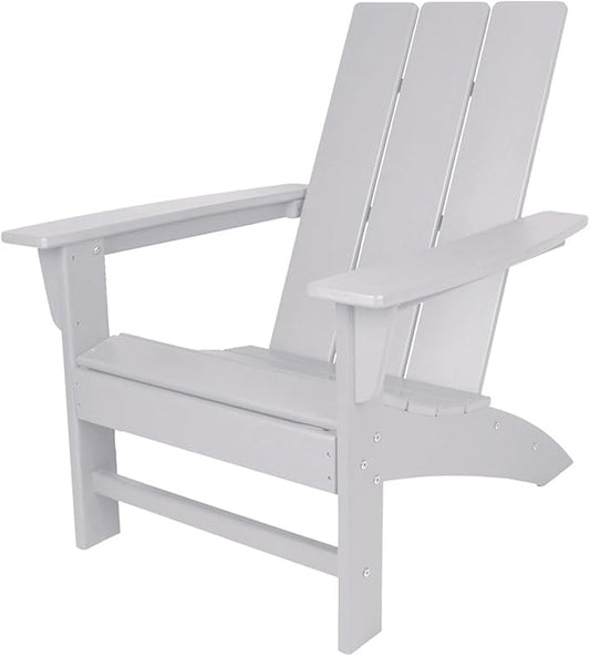 NewTechWood Flat Top Adirondack Patio Chair Weather Resistant, Easy Installation, Widely Used in Outdoor, Fire Pit, Deck, Lawn, Outside, Garden Chairs (Ivory)