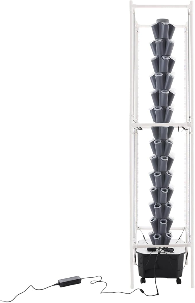 Hydroponic Growing System, 70-Plant Vegetable Planter Tower with Lights and Wheels, Outdoor Indoor Garden Vertical Planter Germination Kit with Water Pump & Intelligent Water Circulation