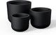 Kante 13",11",9" Dia Black Round Planters (Set of 3), Outdoor Indoor Modern Planter Pots, Lightweight, Weather Resistant, Seamless with Drainage Hole