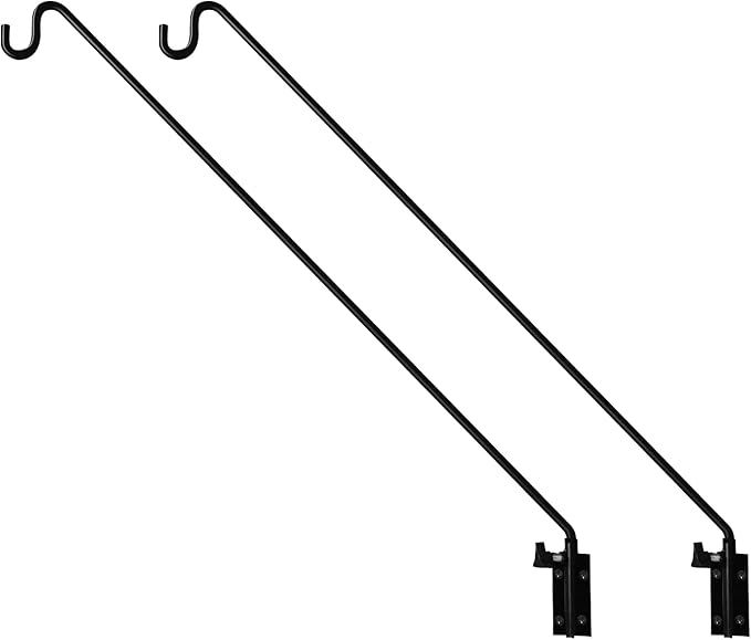 MIXXIDEA 2 Packs Heavy Duty Extended Reach Wall Mounted Deck Hook Wall Pole, Wall Bracket Direction and Length Adjustable Plant Bracket for Bird Feeders, Planters, Suet Baskets, Lanterns, Wind Chimes