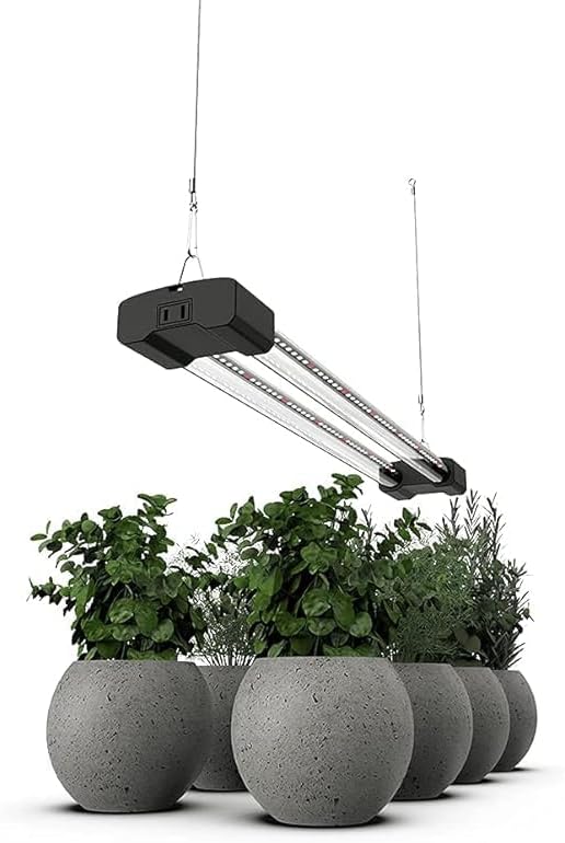 DYMOND BoostGro LED Grow Light Full Spectrum Linkable 5000K Daylight + 660nm Red Indoor Plant Lighting Fixture (2 FT, Black)