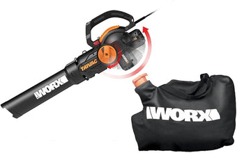 WORX Trivac 3 in 1 Electric Leaf Blower for Lawn Care, Leaf Vacuum with 600 CFM, Leaf Mulcher with Metal Impeller, WG512