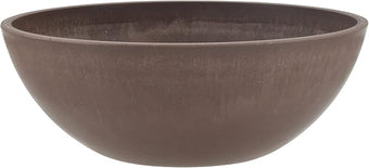 PSW Pot Collection M30C 12-inch Plastic/Stone/Wood Composite Low Bowl Planter – No Drainage Hole (Drillable), Shallow Indoor/Outer Pot for Succulents, Bonsai, Fairy Gardens, Herbs, Chocolate