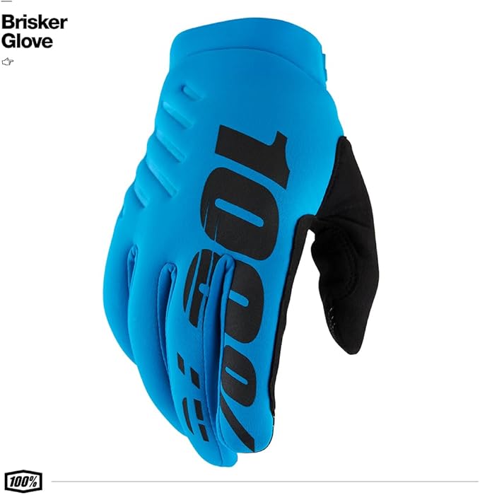 100% BRISKER Cold Weather Motocross & Mountain Bike Gloves - Warm Winter MTB & MX Powersport Racing Protective Gear