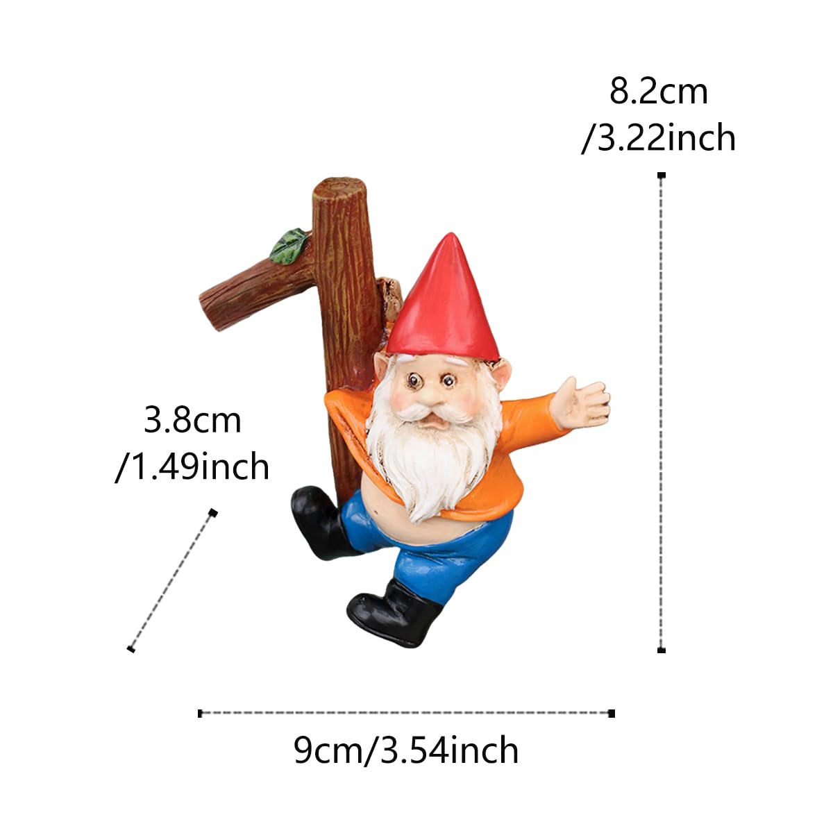 JARPSIRY Funny Garden Gnome Statue Flower Pot Hugger, Jackets Hanging on Branch Gnome Figurine Resin Sculpture Outdoor Decor Patio Lawn Yard Fence Plant Pot Ornaments