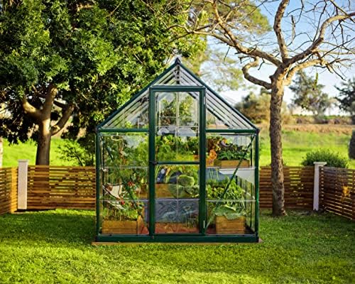 Palram - Canopia Hybrid 6' x 8' Polycarbonate Aluminum Greenhouse, Green