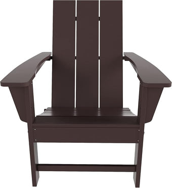WestinTrends Ashore Modern Outdoor Folding Adirondack Chair, Dark Brown