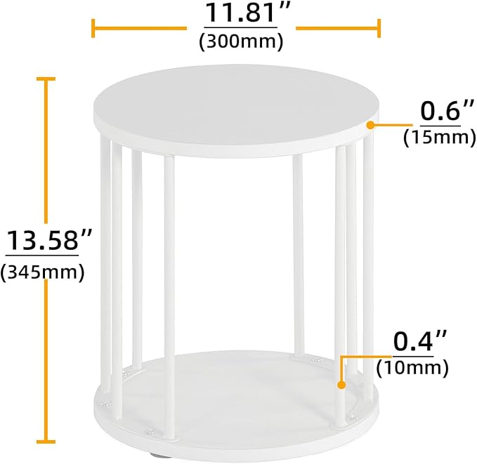 Leinade Plant Stand Indoor,small plant stool,Flower Pot Corner stand holder,Mid Century Heavy Duty Metal Tall Home Decor,Modern Round End Table,Small Rustic Display Stand for Living Room,Bedroom(White,2 Packs)