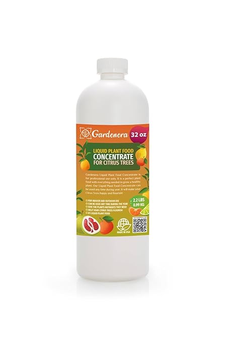 Gardenera Plant Growth Superfood for Citrus Trees with 18 Key Vitamins & Minerals - Organic Plant Food Fertilizer - Micro-Fungi and Bio-Organisms for Citrus Plant Care & Growth Enhancement - 32oz