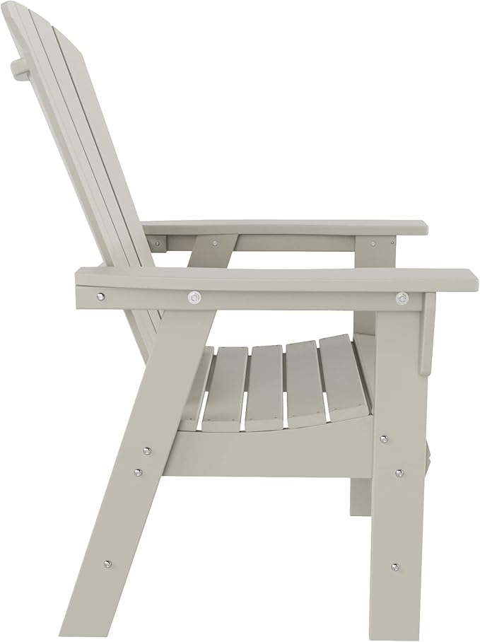 WestinTrends Dylan Dylan Outdoor Patio Shell-Back Adirondack Dining Chair Weather Resistant Sand