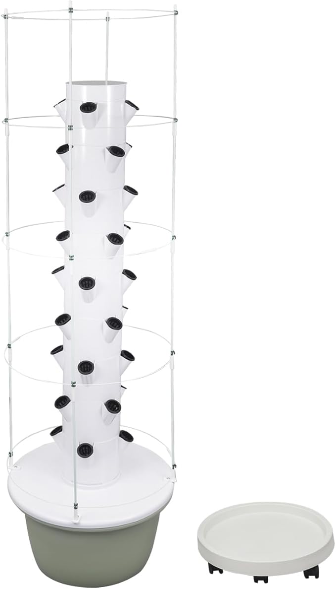 Hydroponic Growing System, 36-Plant Vegetable Planter Tower with Climbing Frame, Outdoor Indoor Garden Vertical Planter Germination Kit with Water Pump, Intelligent Water Circulation & Loop Timer