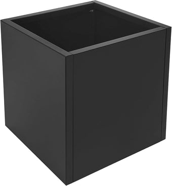 20 & 24 &17 Inch Square Steel Planter Box with Drainage - Modern Tall Cube Planters for Indoor & Outdoor Use,Large Contemporary Flower Pot for Patio, Garden, Deck & Houseplants (Black, 17Inch)