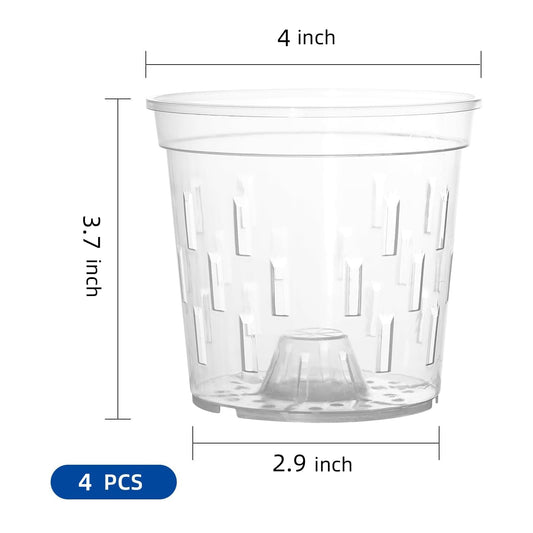 TRUEDAYS Orchid Pot, 4 Pack 4 Inch Plant Pot with Drainage