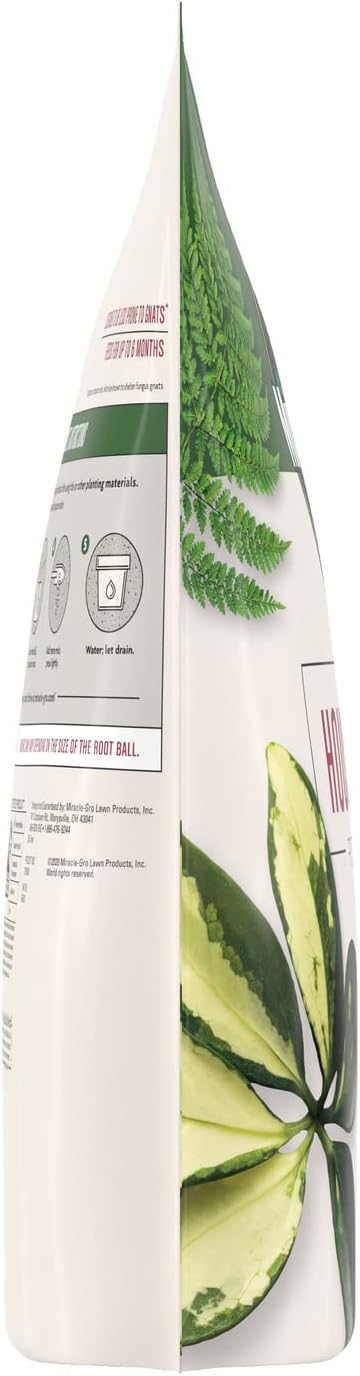 Miracle-Gro Houseplant Potting Mix - Fertilized Soil, Designed to be Less Prone to Gnats, 4 qt. (2-Pack)
