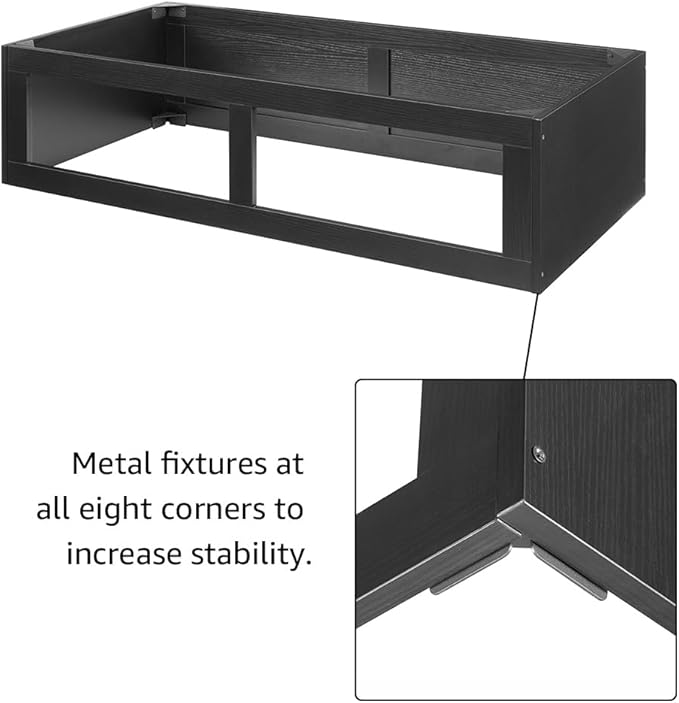 unipaws Reptile Enclosure Stacker, Black Reptile Tank Stand for 110 Gallon Terrariums, Stackable Base with Heat Lamp Openings and Metal Reinforced Corners