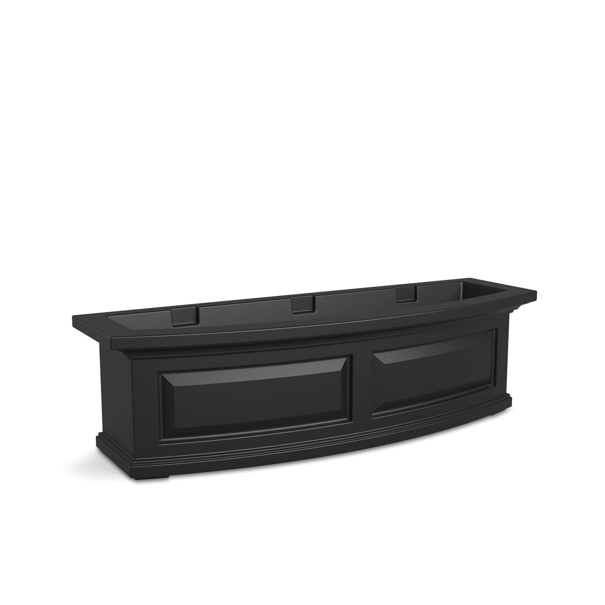 Mayne Newhaven 36in Self-Watering Rectangular Window Box Planter, Black