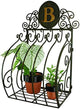 MY SWANKY HOME Ornate Monogrammed Wrought Iron Cage Scroll Wall Planter Box Bronze Gold Outdoor