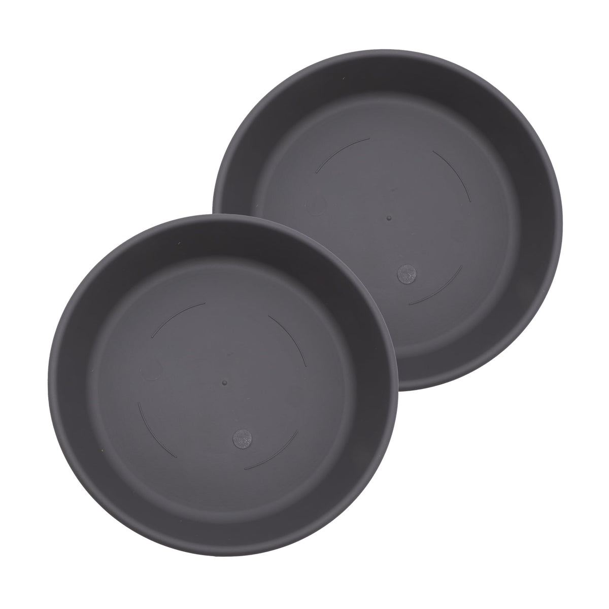 The HC Companies Classic Round Planter Pot, 14 Inch, Warm Gray, 2-Pack
