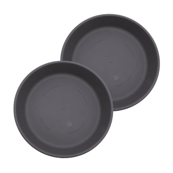 The HC Companies Classic Round Planter Pot, 14 Inch, Warm Gray, 2-Pack